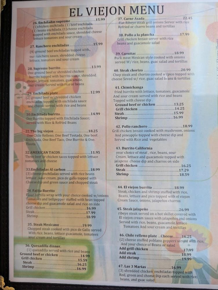 El Viejon Mexican grill Menu image 3